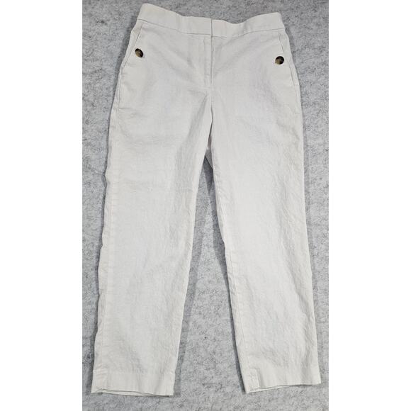 J. Crew Pants - J.Crew Linen-Cotton Blend Cropped Sailor Pant, White,  Women Sz 8, New